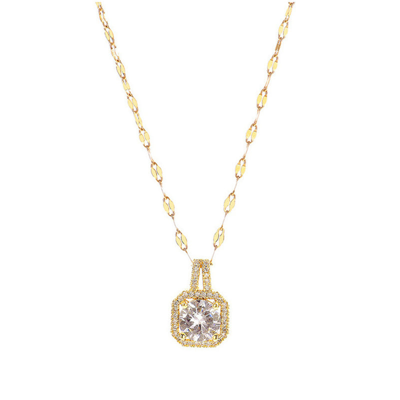 Women's Tricolor Crystal Zircon Pendant Necklace